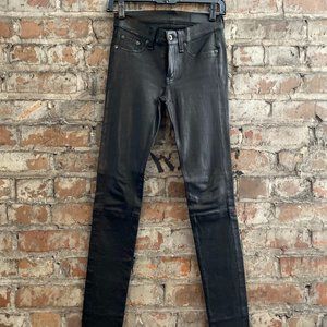 Rag & Bone Skinny Leather Jeans. Black. Size 25